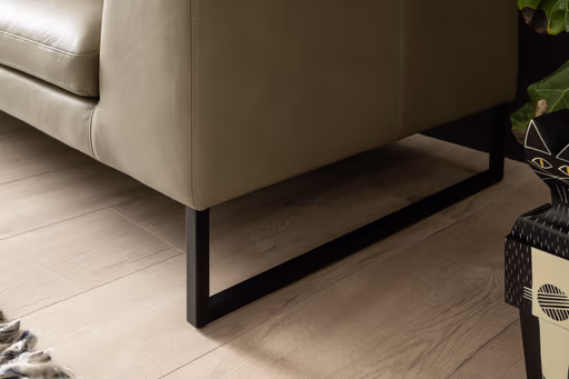 Sofa Helmi - 3-Sitzer, Leder, Cappuccino, Metallkufe