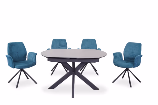 Esstisch MEGGIE - ausziehbar, LB ca. 130x100 cm, Glaskeramik, Grau