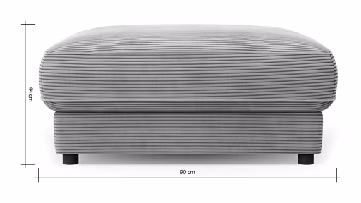 Hocker Juni - LB ca. 90x90 cm, Cord, Dunkelgrau