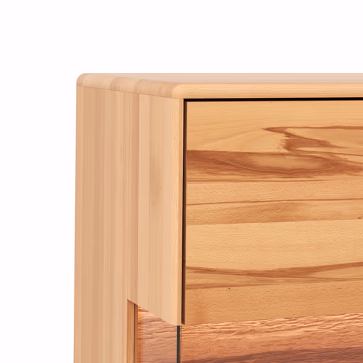 Highboard Hillsboro - inkl. Beleuchtung, Buche/Kernbuche natur, geölt