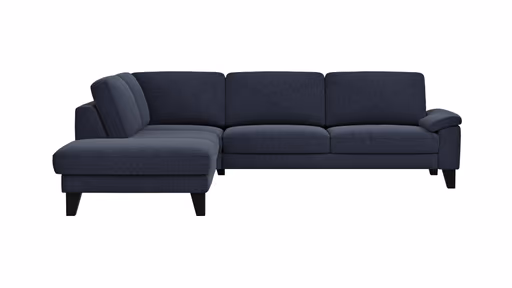 Ecksofa Oviedo - Ecke links mit 2,5-Sitzer, Stoff, Dunkelblau