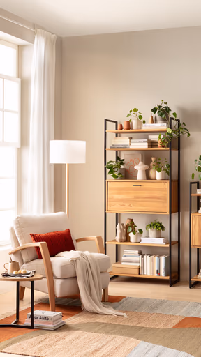 Sessel Karasu - Chic, Stoff, Creme