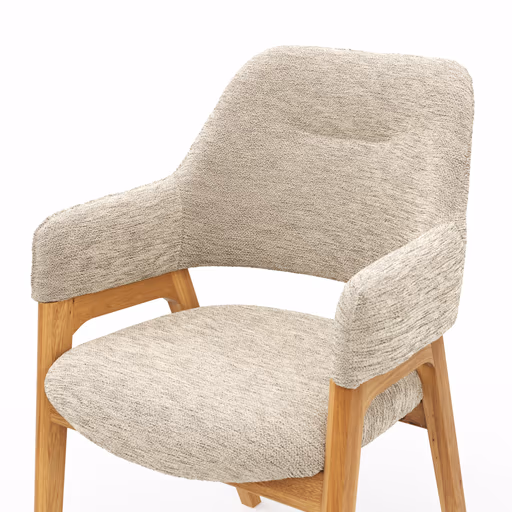 Armlehnstuhl Flore 1 - Stoff, Beige