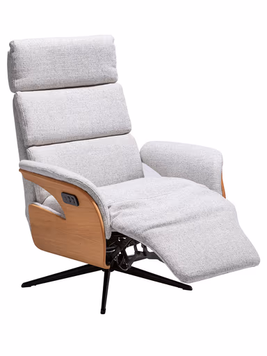 Relaxsessel Amila - Größe S, inkl. 2-motorischer Relaxfunktion und Kopfteilverstellung, Stoff, Silbergrau