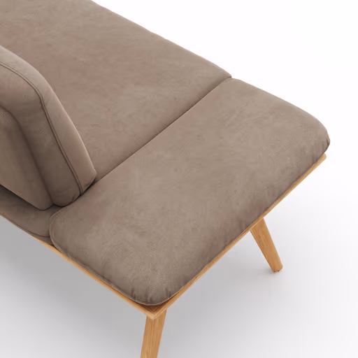 Bank Kamari - Breite ca. 228cm, Seitenteile verstellbar, Stoff, Schlamm