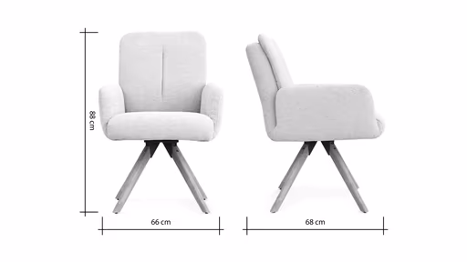 Armlehnstuhl Evania - Dreh und Relax-Funktion, niedriger Rücken, Stoff, Creme