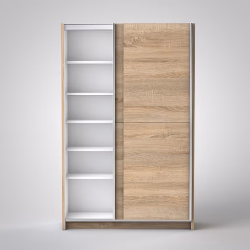 Schwebetürenschrank- B ca. 125 cm, Eiche Dekor