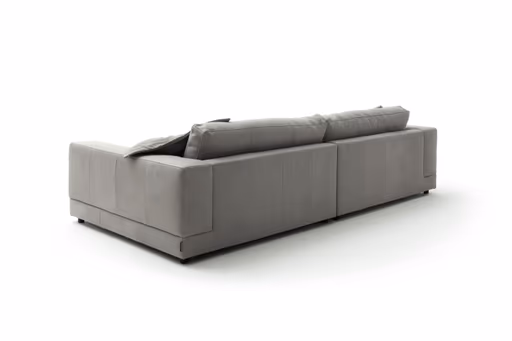 Megasofa Juni Lounge - B ca. 292 cm, Leder, Silbergrau