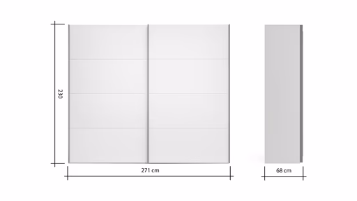 Schwebetürenschrank Viana - B ca. 271 cm, Lack, Steingrau