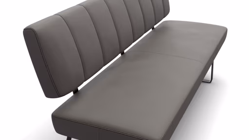 Polsterbank Carmelo - Breite ca. 163 cm, Leder, Steingrau