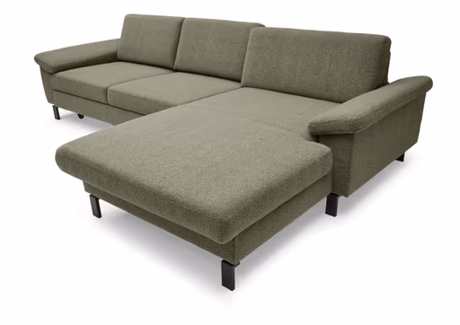 Ecksofa CALM MOVE - Ecke rechts inkl. Schlaffunktion, Microfaser, Grün