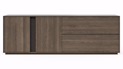 Mediaboard Saratoga - Buche massiv, silbergrau geölt