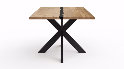 Esstisch Kima - LB ca. 200x100 cm, Wildeiche massiv mit Epoxid-Harz