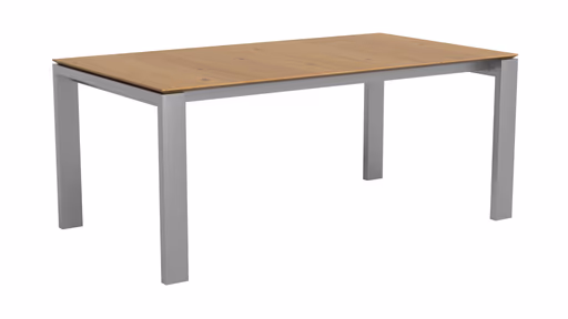 Esstisch 3400 - LB ca. 180x100 cm, ausziehbar, Asteiche massiv, 4-Fuss, Edelstahl