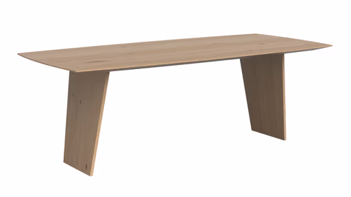 Esstisch 3100 - LB ca. 220x100 cm, Asteiche Bianco massiv, Holzwange