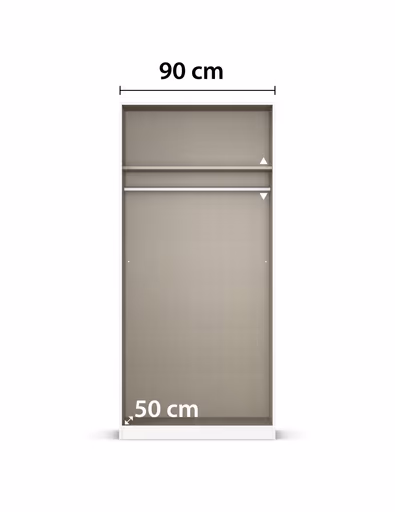 Drehtürenschrank RHONDA- B ca. 91 cm, Weiß