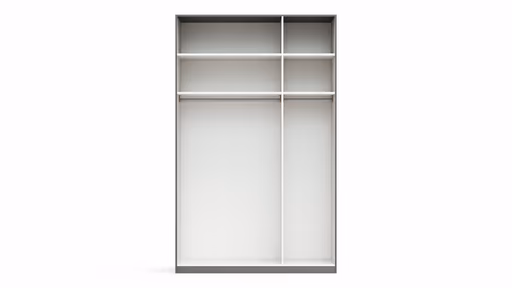 Drehtürenschrank Viana - B. ca. 151 cm, Lack, Steingrau