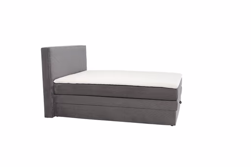 Boxspringbett JANETT- Liegefläche ca. 140x200 cm, Stoff, Grau