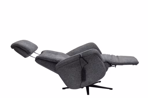 TV-Sessel MARLON - drehbar, Relaxfunktion, Kopfteilverstellung, Stoff, Graublau