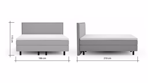 Boxspringbett Valencia - Liegefläche ca. 180x200 cm, Stoff, Mauve