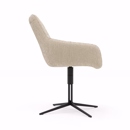 Armlehnstuhl Maluhia - drehbar, Stoff, Beige