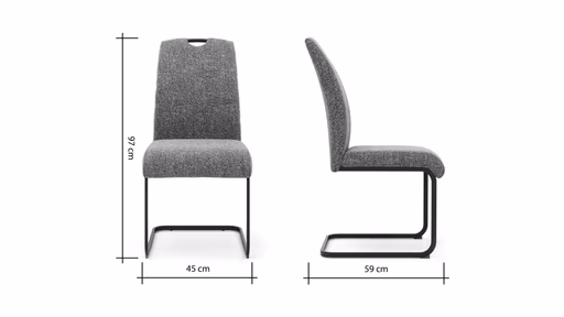 Freischwinger Dinner  - Stoff, Grau