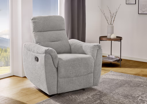 TV-Sessel - Relaxfunktion, Chenille, Hellgrau