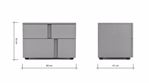 Nachttisch Loretto - Lack matt, Bordeaux