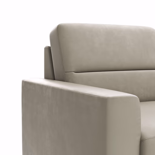 Ecksofa Merlos H. - 2,5-Sitzer mit Ecke rechts, Leder, Kreide