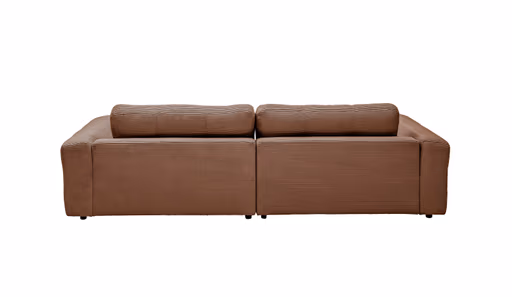 Ecksofa - 1,5-Sitzer mit Longchair rechts, Cord, Hellbraun