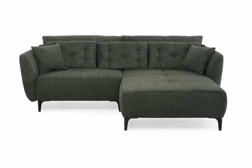 Ecksofa JANEK - 2,5-Sitzer, Ecke rechts, Stoff, Dunkelgrün