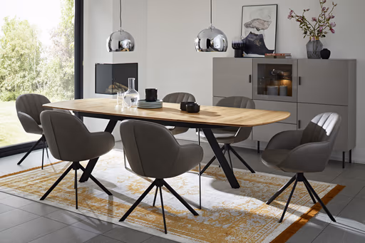 Polsterstuhl Dinner - Leder, Graubraun