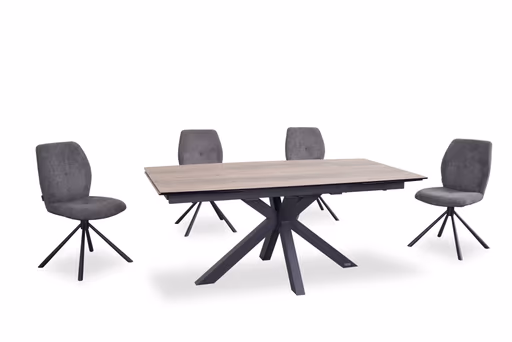 Stuhl MANOA - drehbar, Stoff, Dunkelgrau