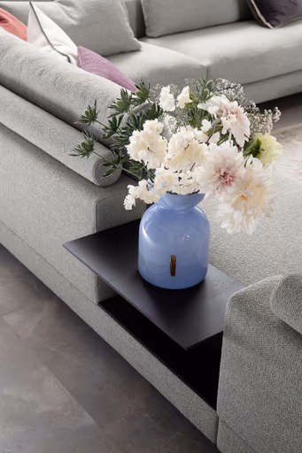 Ecksofa Cuneo - Longchair links, 2,5-Sitzer, Ecke rechts, Stoff, Hellgrau