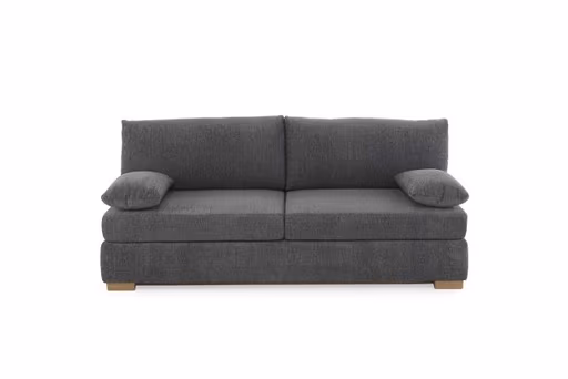 Sofa JELKO - 2-Sitzer inkl. Schlaffunktion mit Bettkasten, Stoff, Dunkelgrau