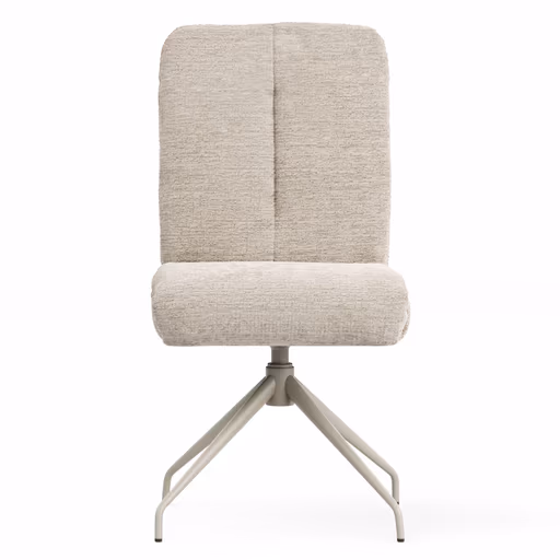 Stuhl Evania - Dreh und Relax-Funktion, hoher Rücken, Stoff, Ecru