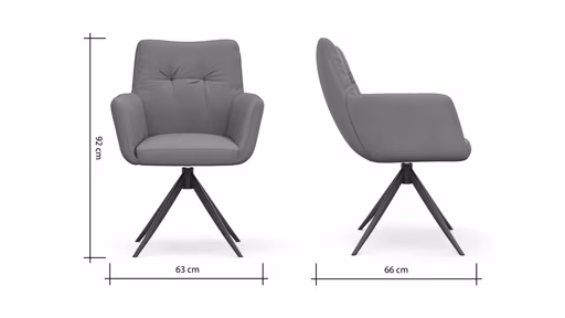 Armlehnstuhl Nashville - drehbar, Leder, Taupe