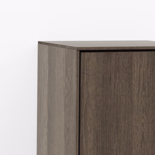 Hängevitrine Saratoga - Anschlag Rechts, Buche massiv, silbergrau geölt