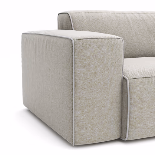 Sofa Elementos - 3-Sitzer, Stoff, Natur