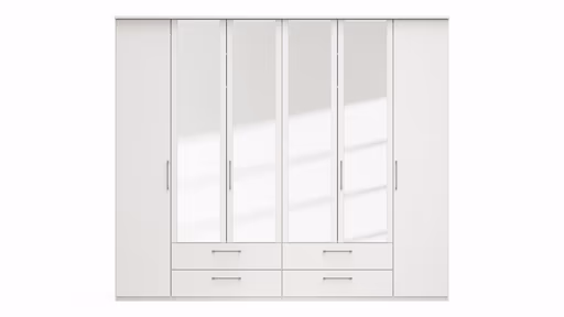 Drehtürenschrank Viana - B. ca. 270 cm, Lack, Weiß