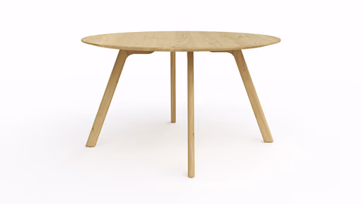 Esstisch Phoenix - LBH ca. 140x140x75 cm, Eiche massiv, Bianco geölt, rund