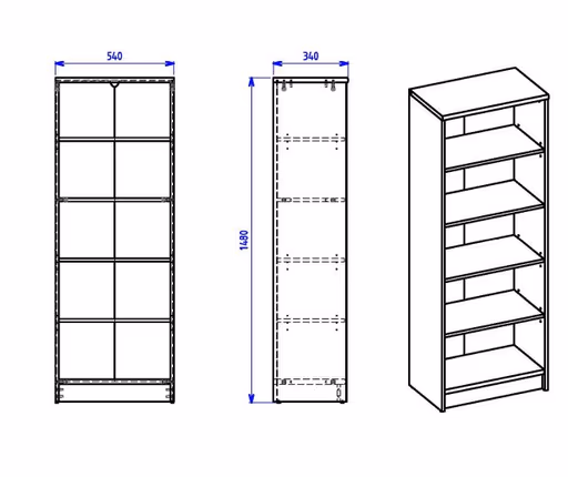 Regal - B ca. 54 cm, Sonoma Eiche Nachbildung