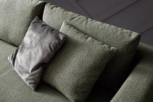 Ecksofa Helmi - Longchair links, 2,5-Sitzer, Stoff, Eukalyptus