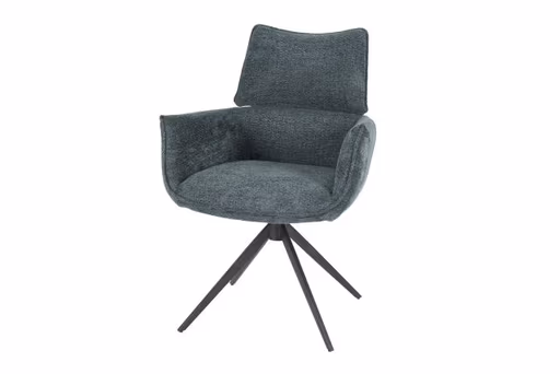 Armlehnstuhl MARGIT - drehbar, Stoff, Graublau