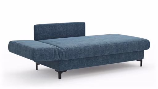 Schlafsofa Verano - Ausrichtung links inkl. Schlaffunktion und Bettkasten, Stoff, Petrol