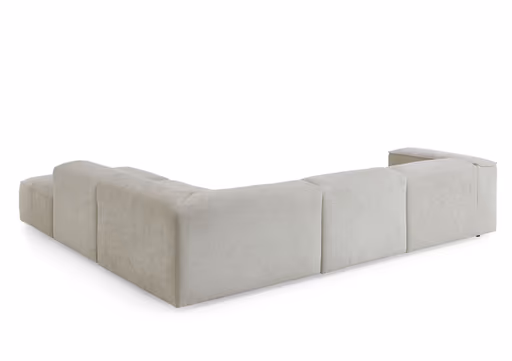 Ecksofa - 3-Sitzer mit Ecke rechts, Stoff, Natur