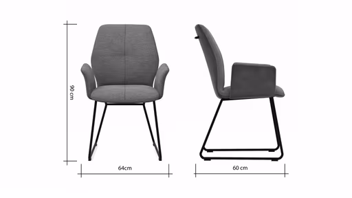 Armlehnstuhl Dinner - Stoff, Anthrazit