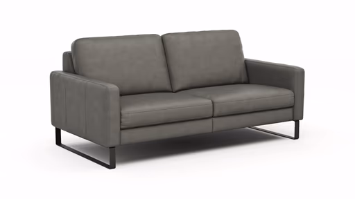 Sofa Enna - 3-Sitzer, Leder, Grau