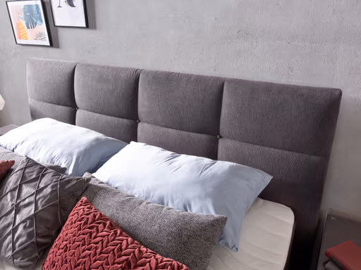 Boxspringbett - Liegefläche ca. 180x200 cm, Stoff, Dunkelgrau