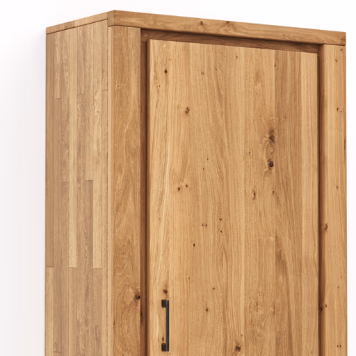 Garderobenschrank Farmingdale - Rechtsanschlagend, Eiche massiv, natur geölt